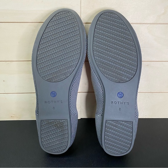 Rothys The Flat Pebble Grey Women's Size 8 Shoes Knit Ballet Flats Slip-Ons - Picture 9 of 11